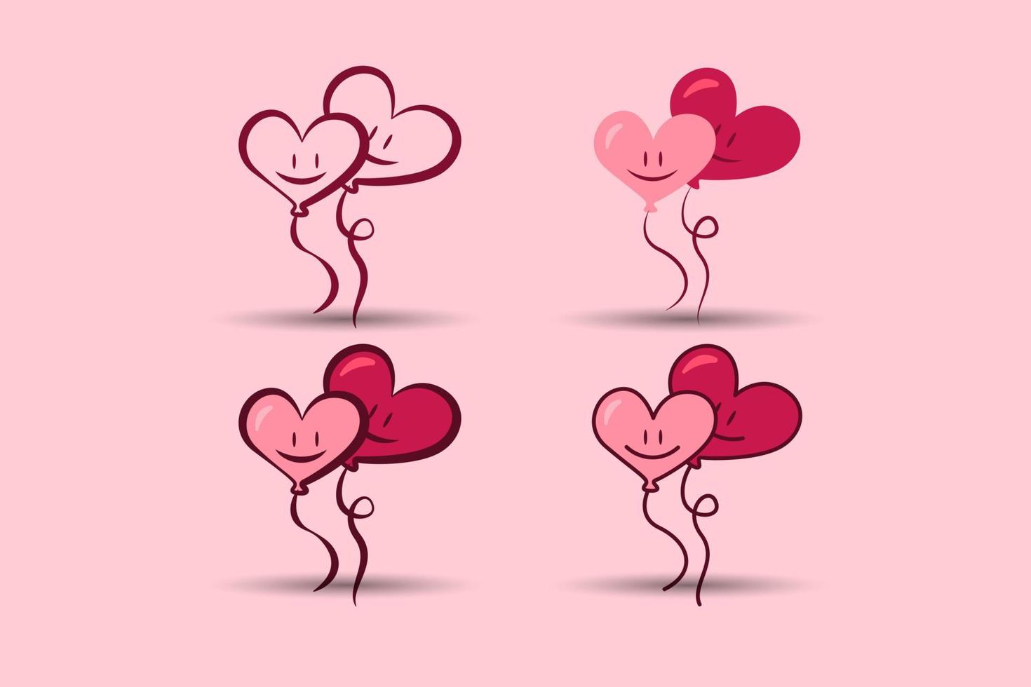 elemento del día de san valentín. San Valentín ama los globos con una sonrisa. ilustración vectorial vector