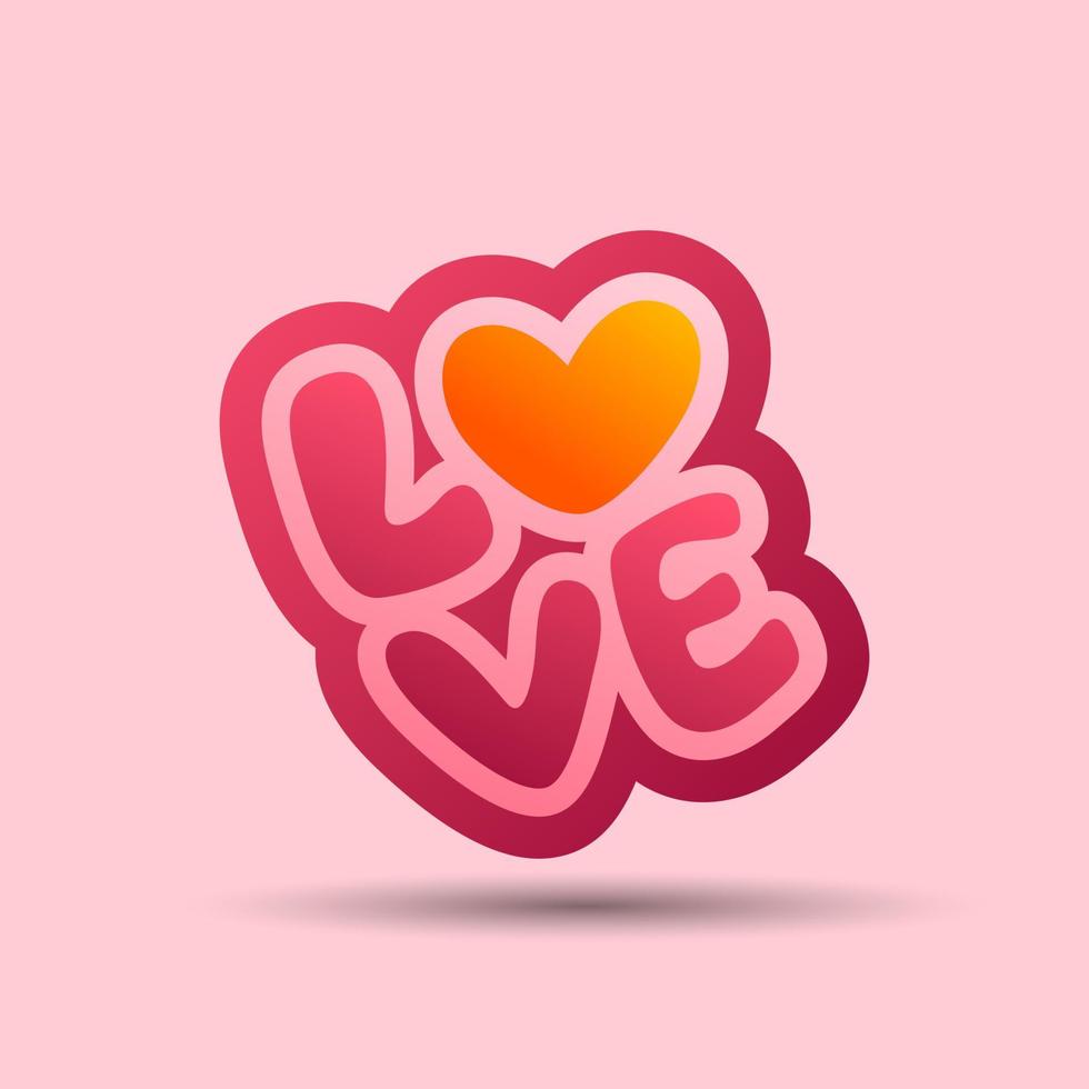 valentines day element. Gradient Love sign. Vector illustration