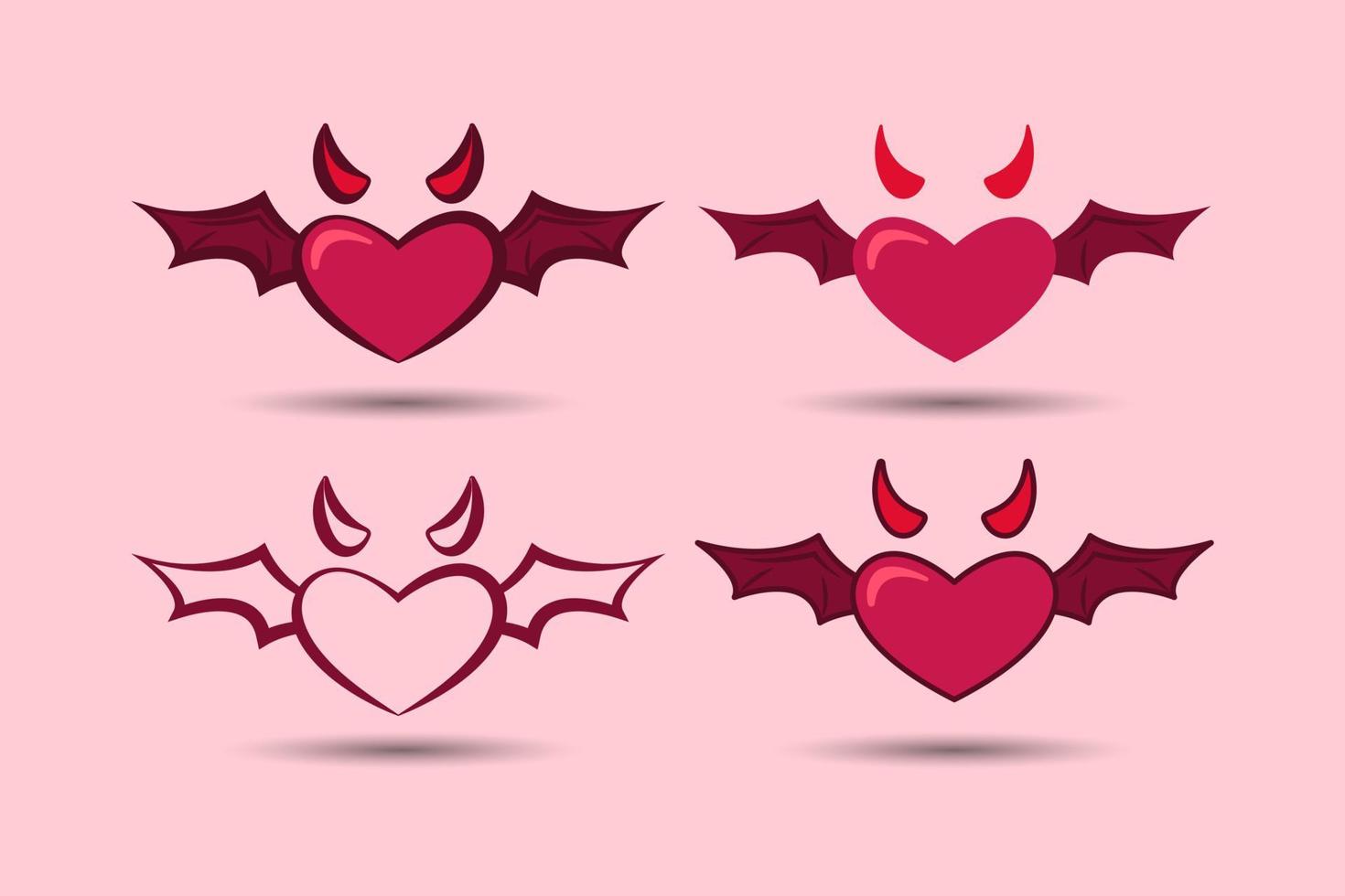 elemento del día de san valentín. Cupido amor diablo con alas. ilustración vectorial vector
