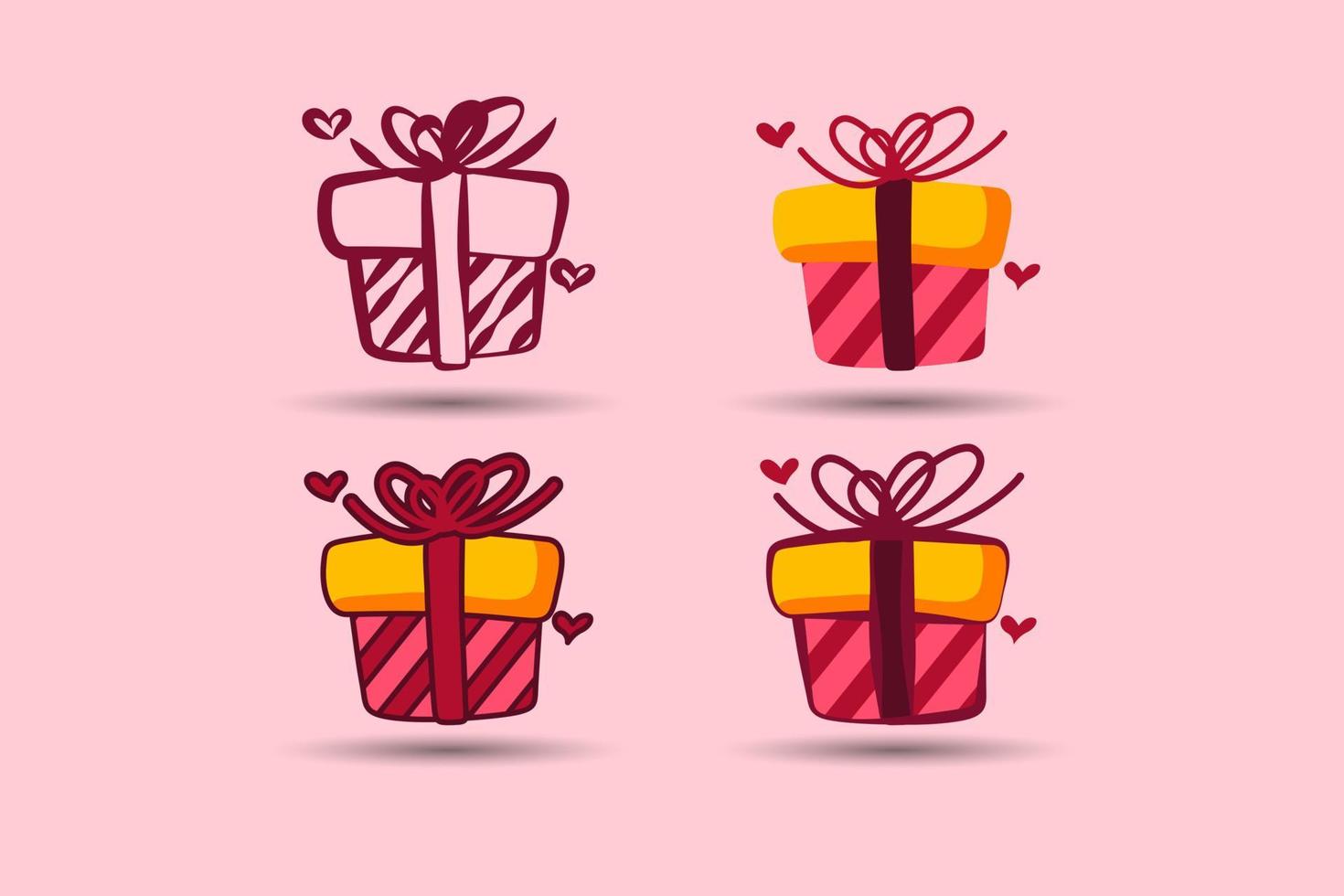 valentines day element. Valentines gift box. Vector illustration