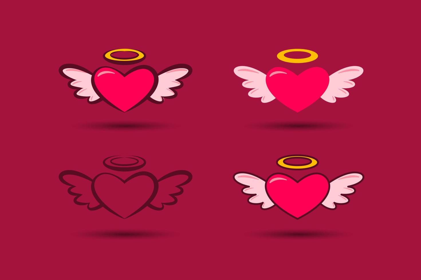 valentines day element. Cupid love angel with wings. Vector illustration