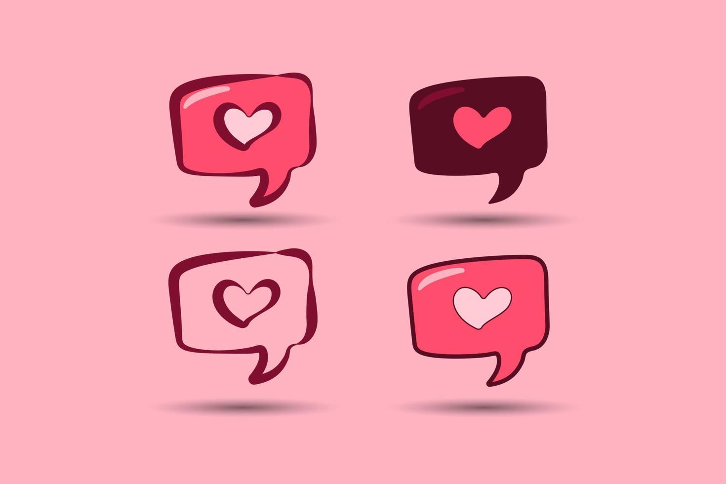 valentines day element bubble chat with love. vector illustration