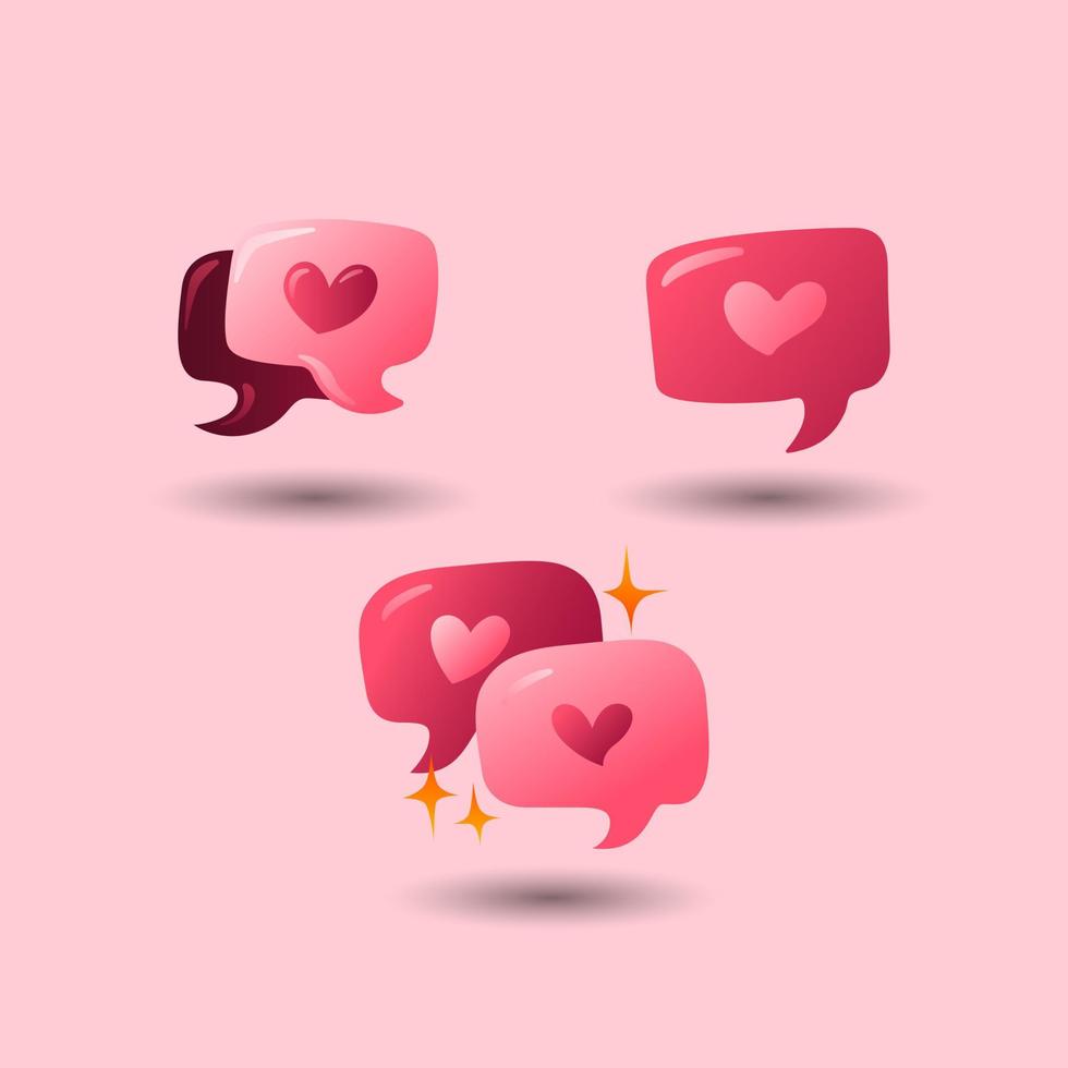valentines day element. Gradient Love chat bubble. Vector illustration