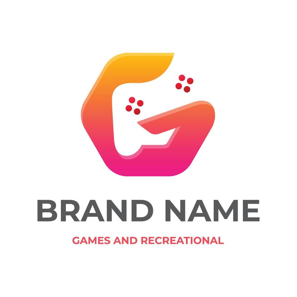 Gaming and technology logo design template vector