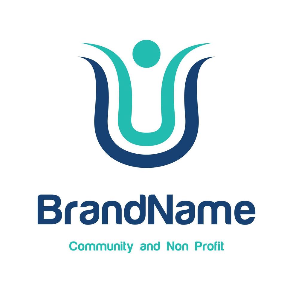 Charity community logo template, care for others vector
