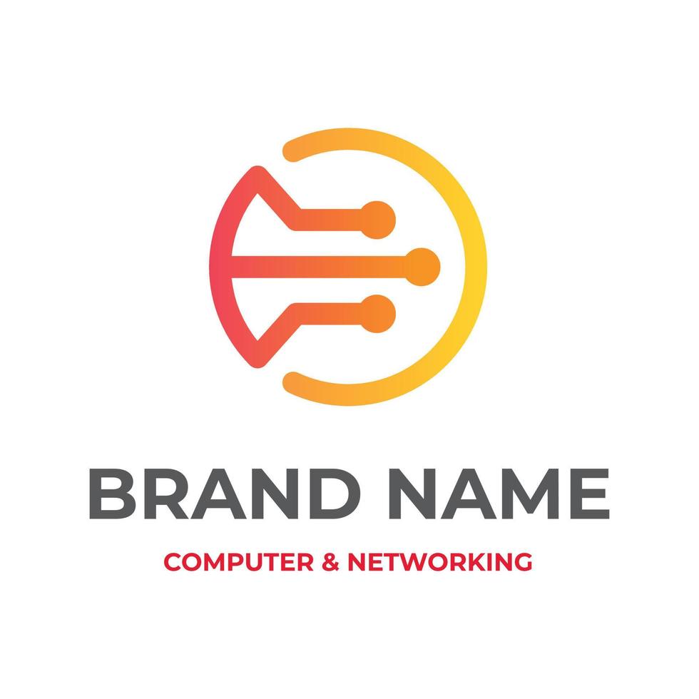 Technology logo design concept vector, Internet Network logo symbol vector