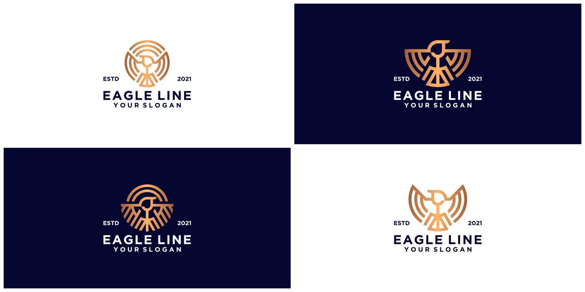 set of eagle logo design template vector