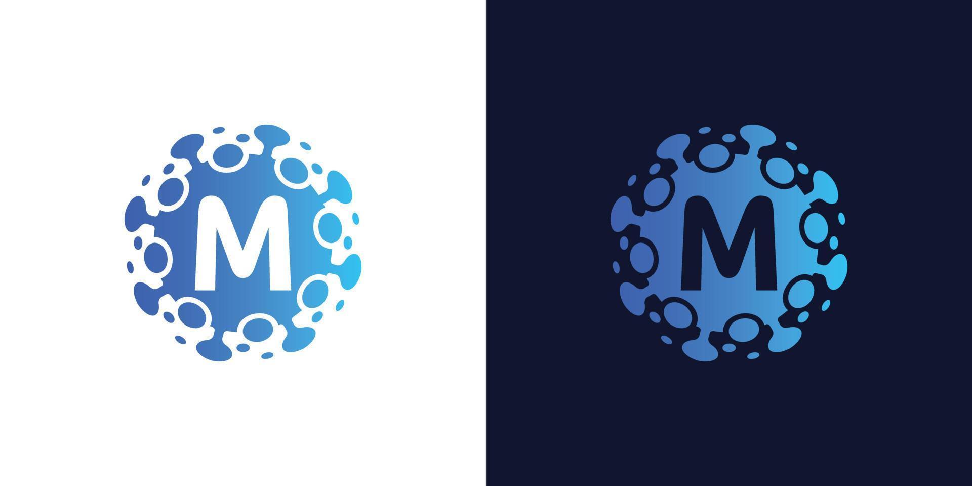 molecule initial Letter L Logo design , Lab Logo Design Element , Design Vector with Dots