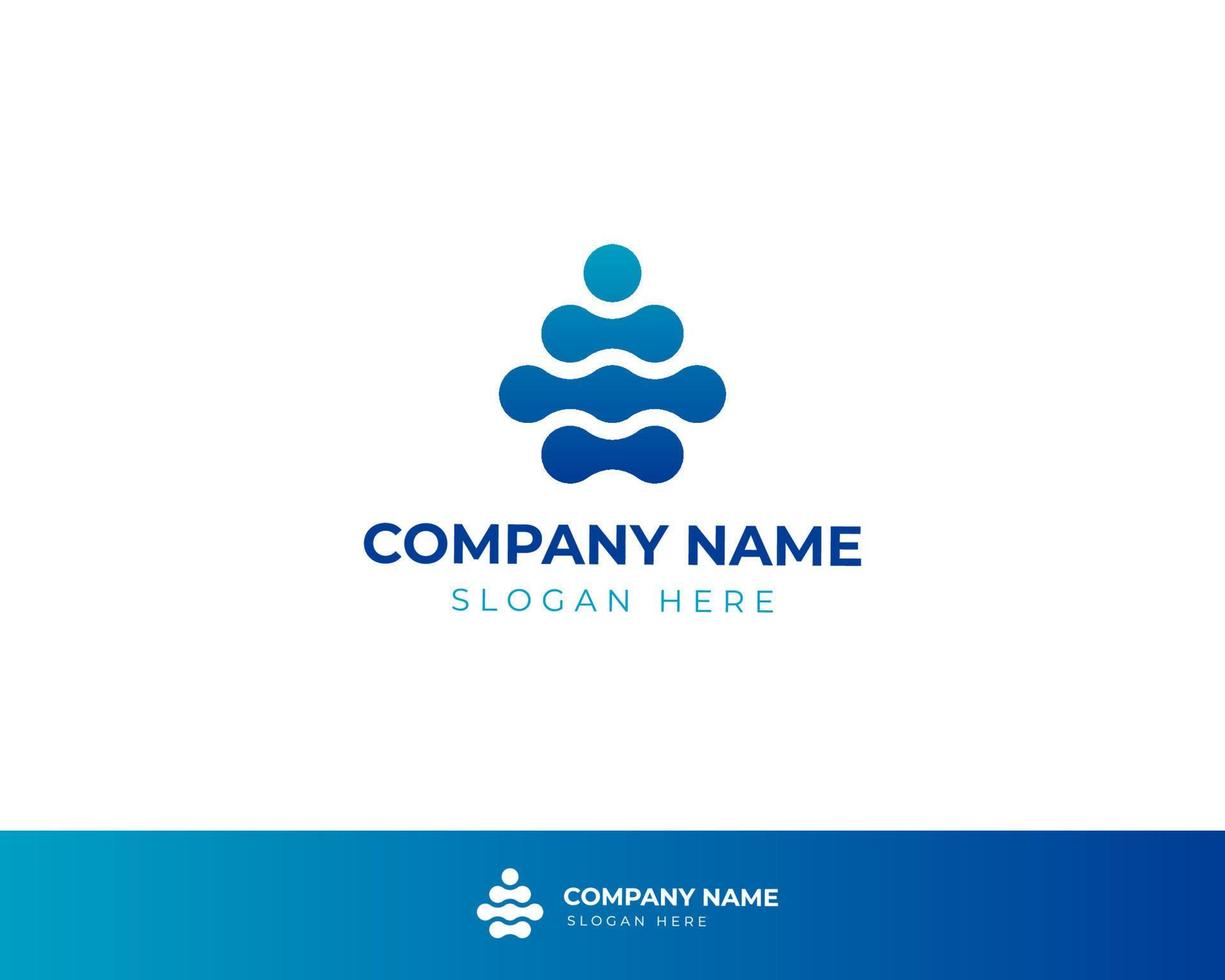 Modern tech logo in gradient style 3 vector