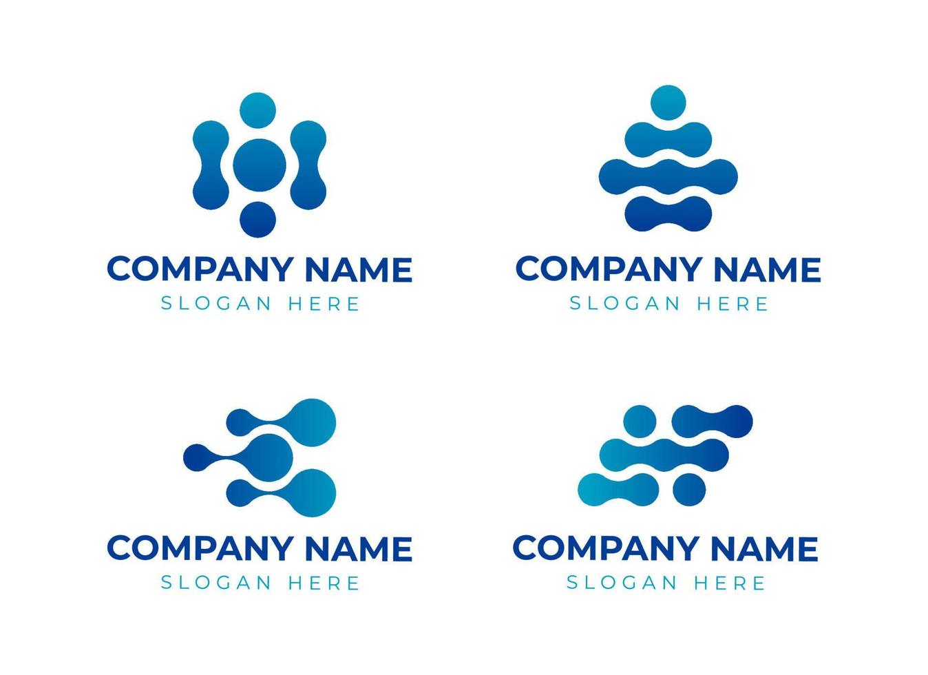 modern tech logo set in gradient style vector