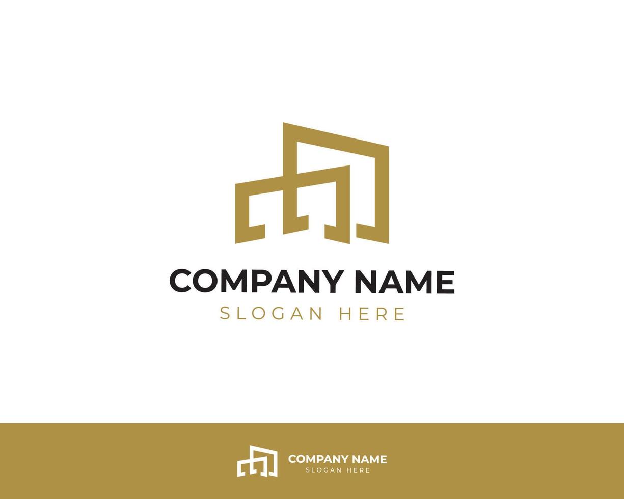 minimalist real estate logo. building logo 2 vector