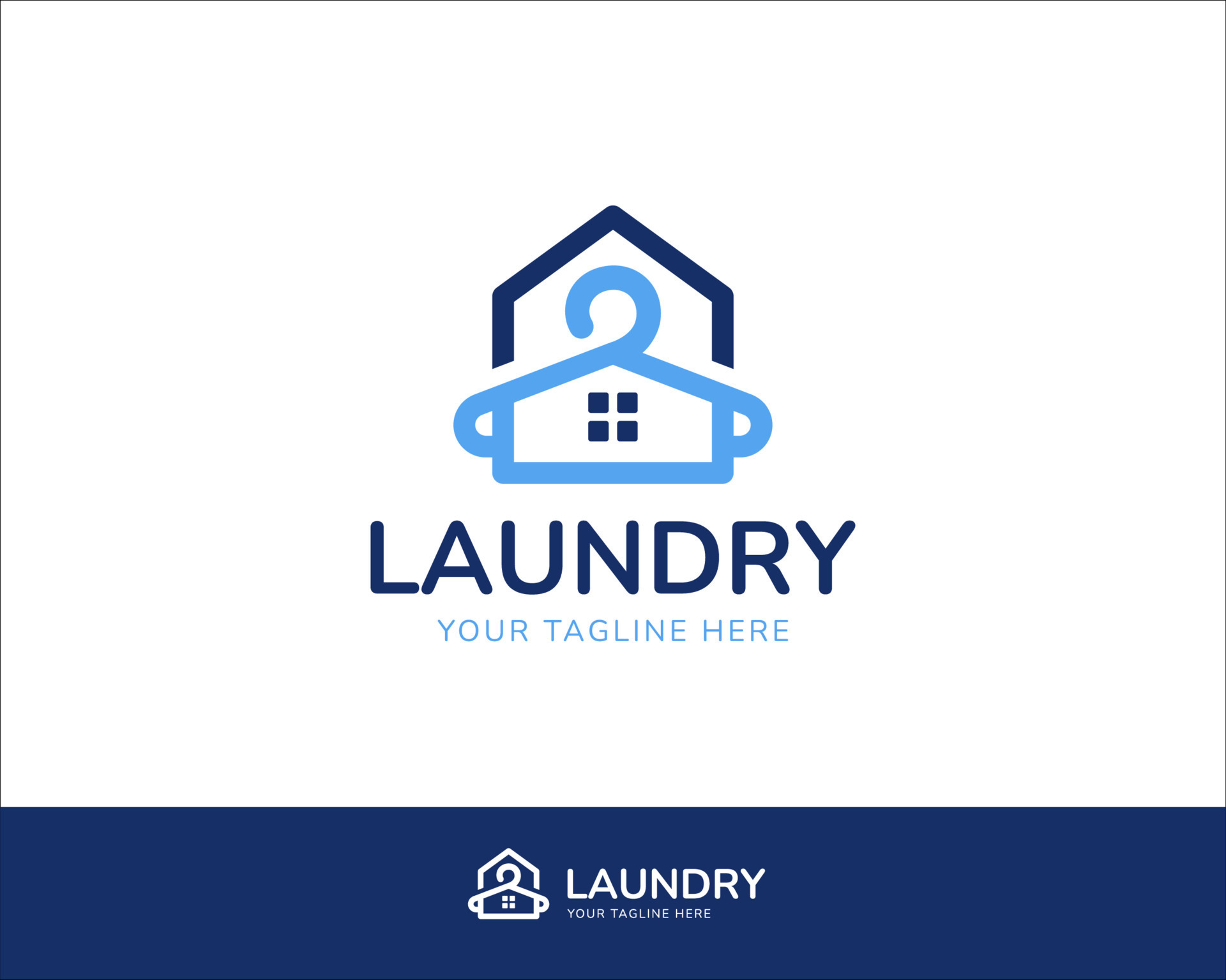 Minimalist Laundry house logo. Hanger and house logo 1 17667311 Vector