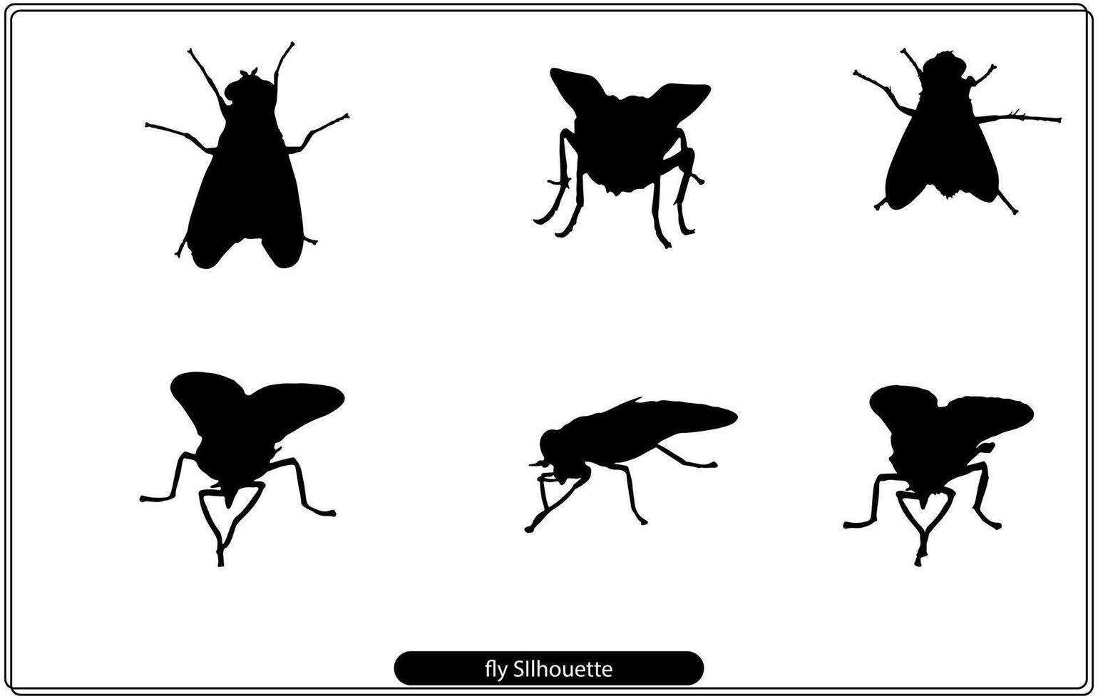 illustration with fly silhouettes isolated on white background free vector