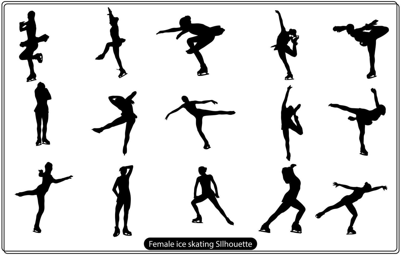 Figure ice skating vector silhouettes. Layered. Fully editable. free