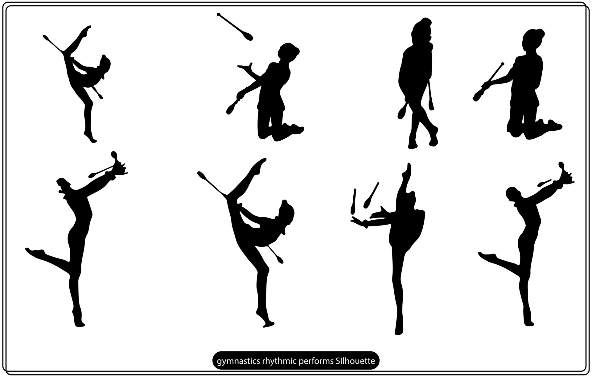un dibujo lineal de una gimnasta. la niña practica gimnasia con un aro.  sobre un fondo abstracto. arte lineal 4302620 Vector en Vecteezy