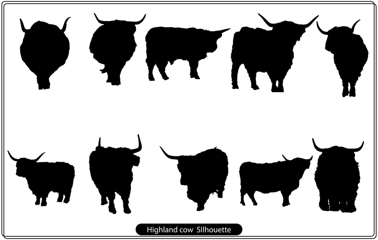 Highland Cow Vector asset for logo. free