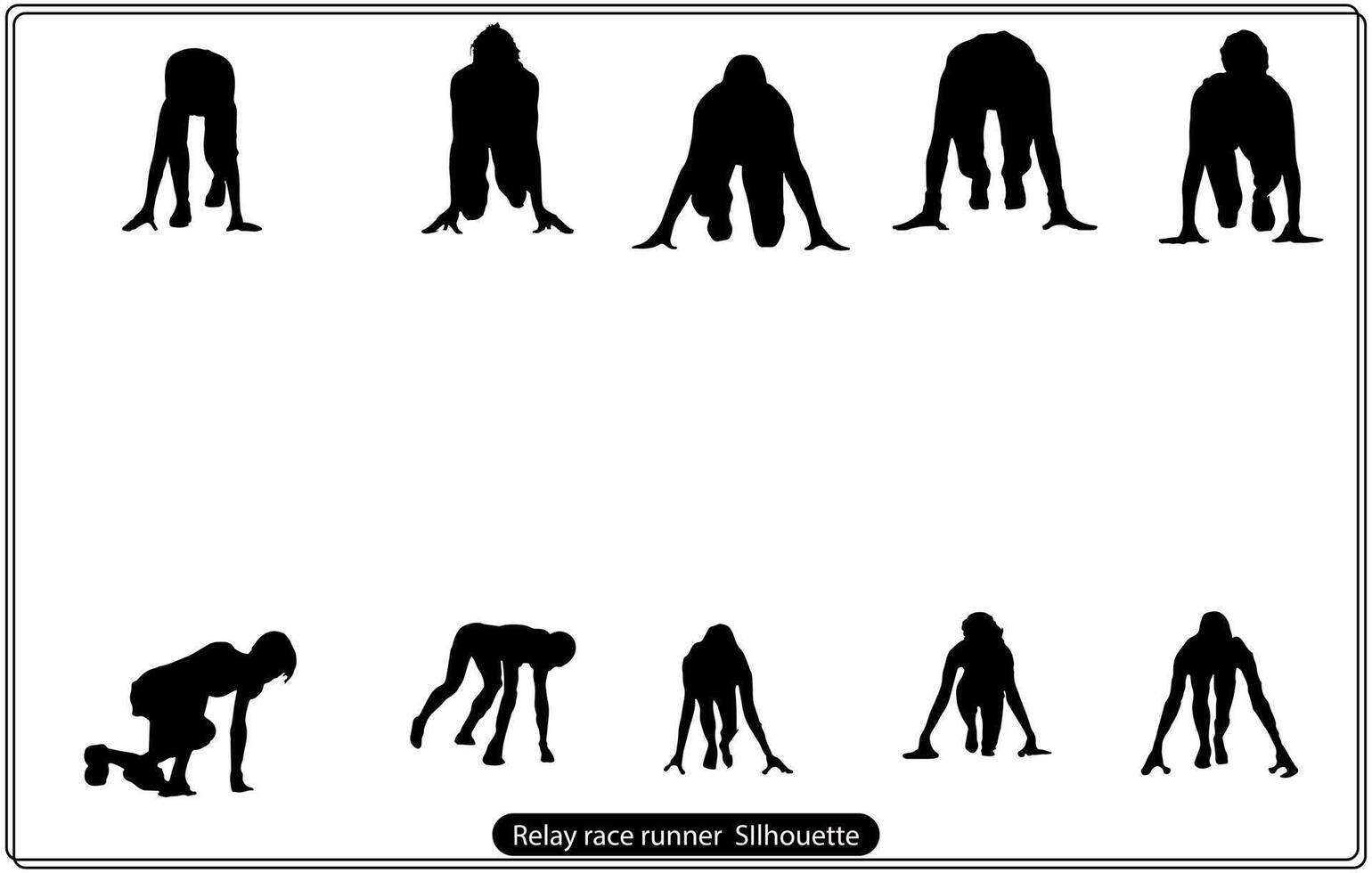 silueta de corredor de carrera de relevos gratis vector