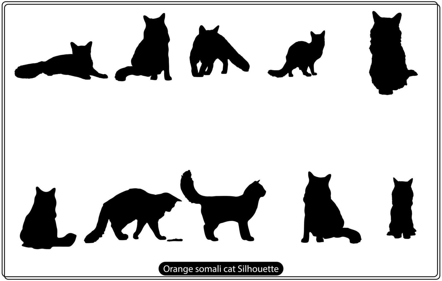 Orange somali cat silhouette free vector