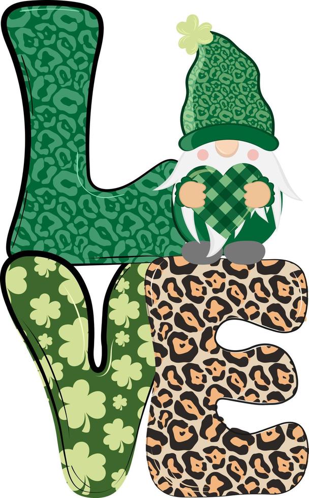 gnomo del amor del día de san patricio vector