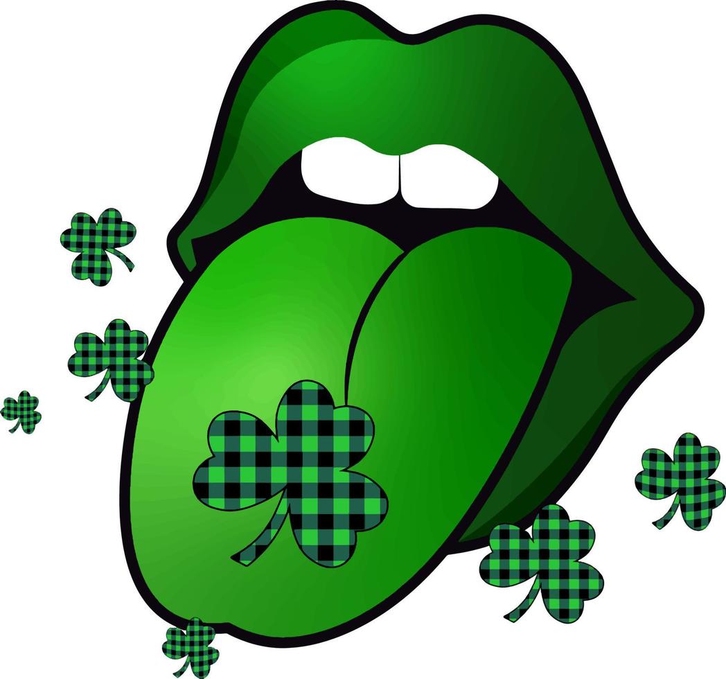 labios de la suerte feliz día de san patricio vector