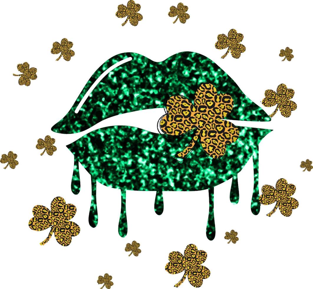 labios de la suerte feliz día de san patricio vector