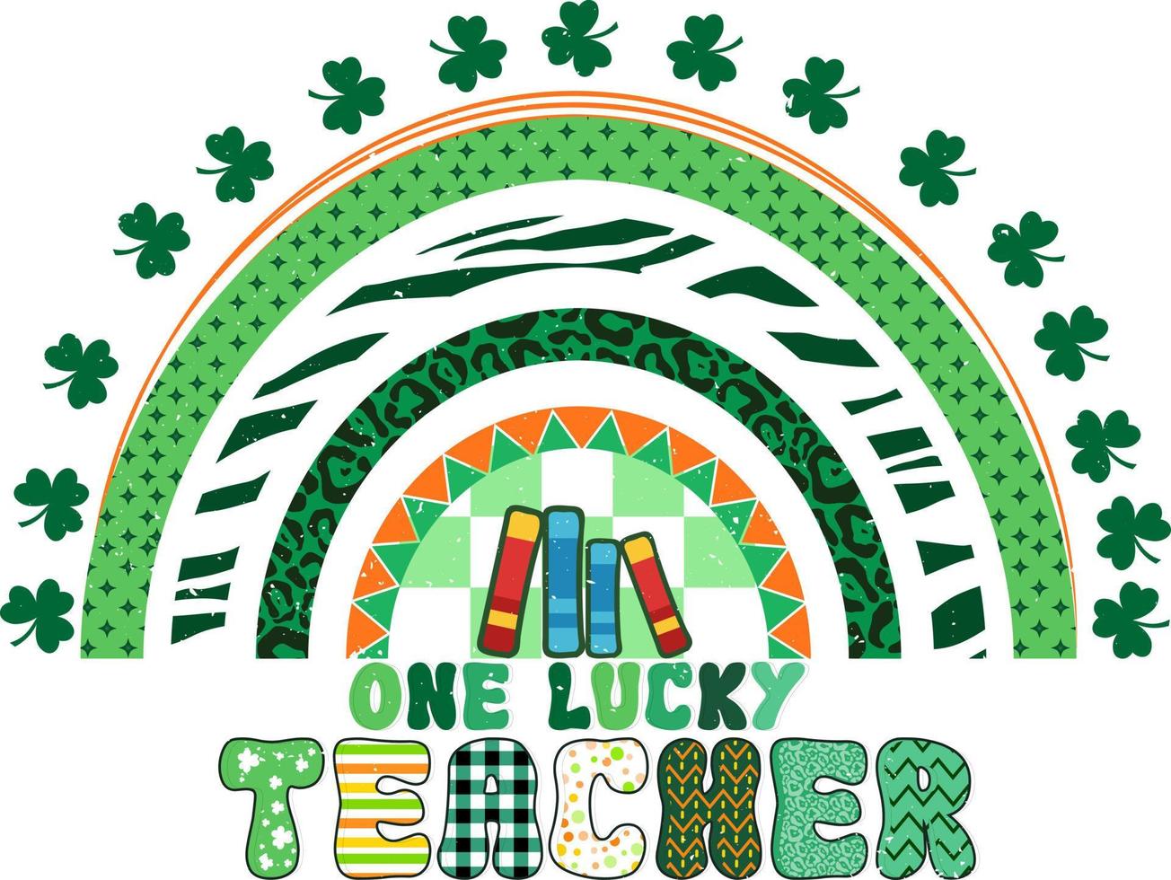 St Patricks Day .  One lucky teacher vector