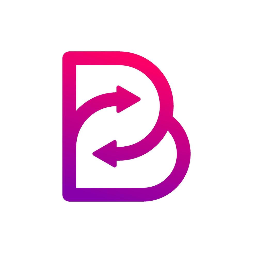 Letter b arrow logo design vector