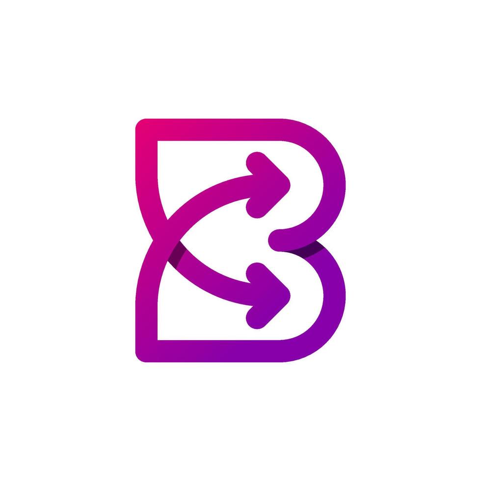 Letter b arrow logo design vector