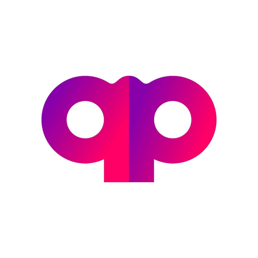 pb db qp qb iniciales monograma letra texto alfabeto diseño de logotipo vector