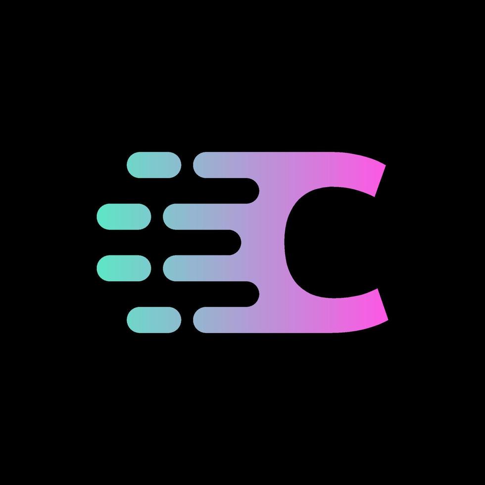 Creative Letter C logo design with point or dot symbol vector
