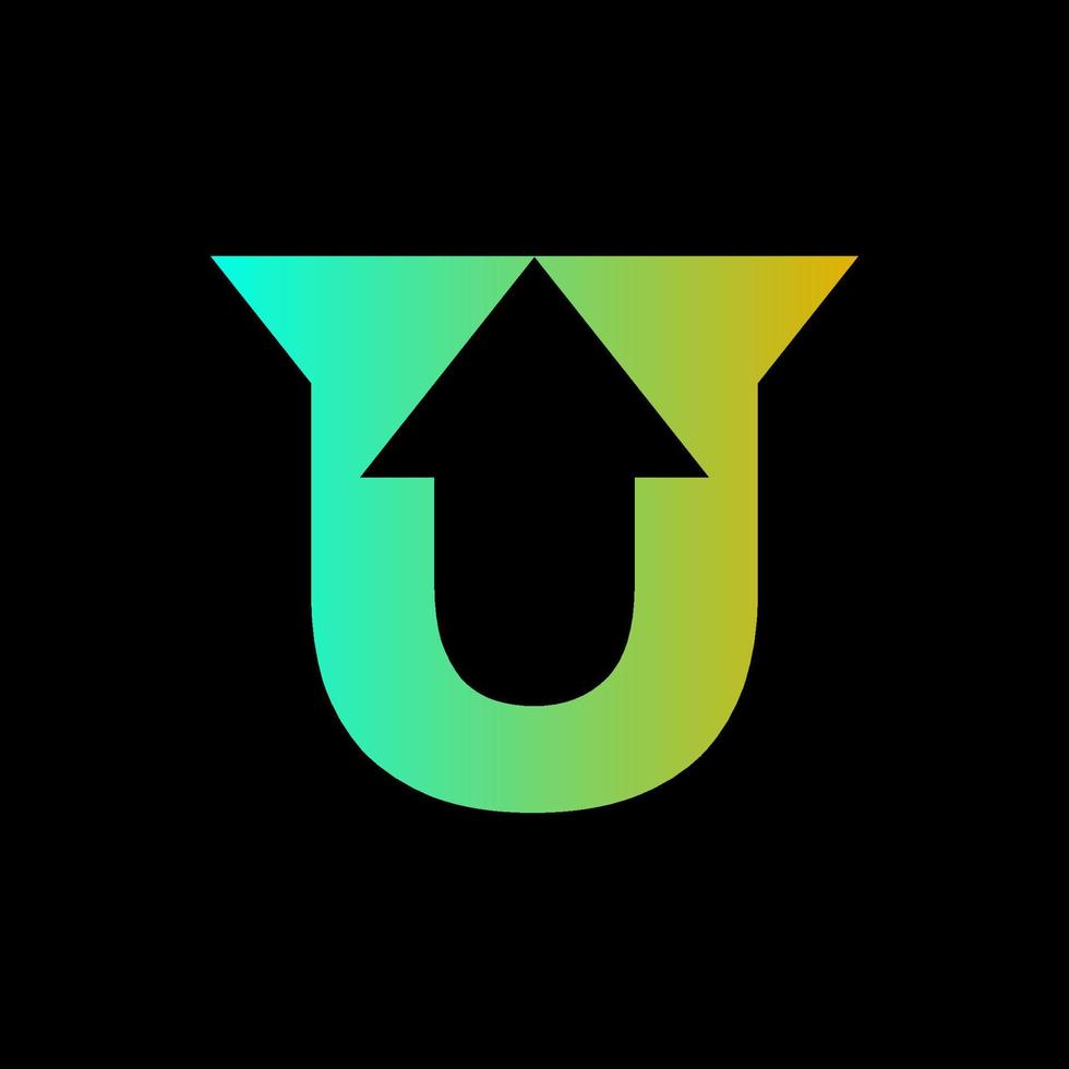 Letter U up arrow logo icon design template elements vector