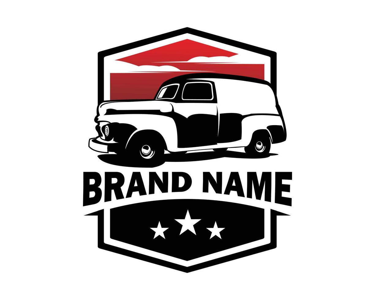 1952 chevrolet panel van logo - ilustración vectorial, diseño de emblema sobre un fondo blanco. mejor para la industria del transporte por carretera. vector