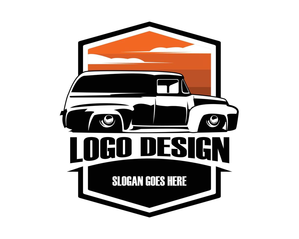 Logo 1952 chevrolet panel van silhouette - vector illustration, emblem design on a white background. best for the trucking industry.