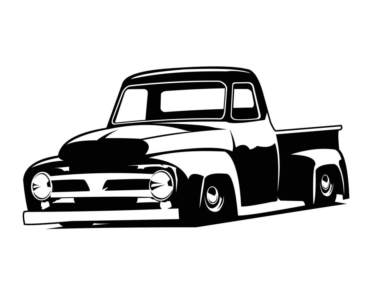 classic truck panel silhouette silhouette. isolated white background view from side. best for trucking industry, badge concept logo vector. available eps 10. vector