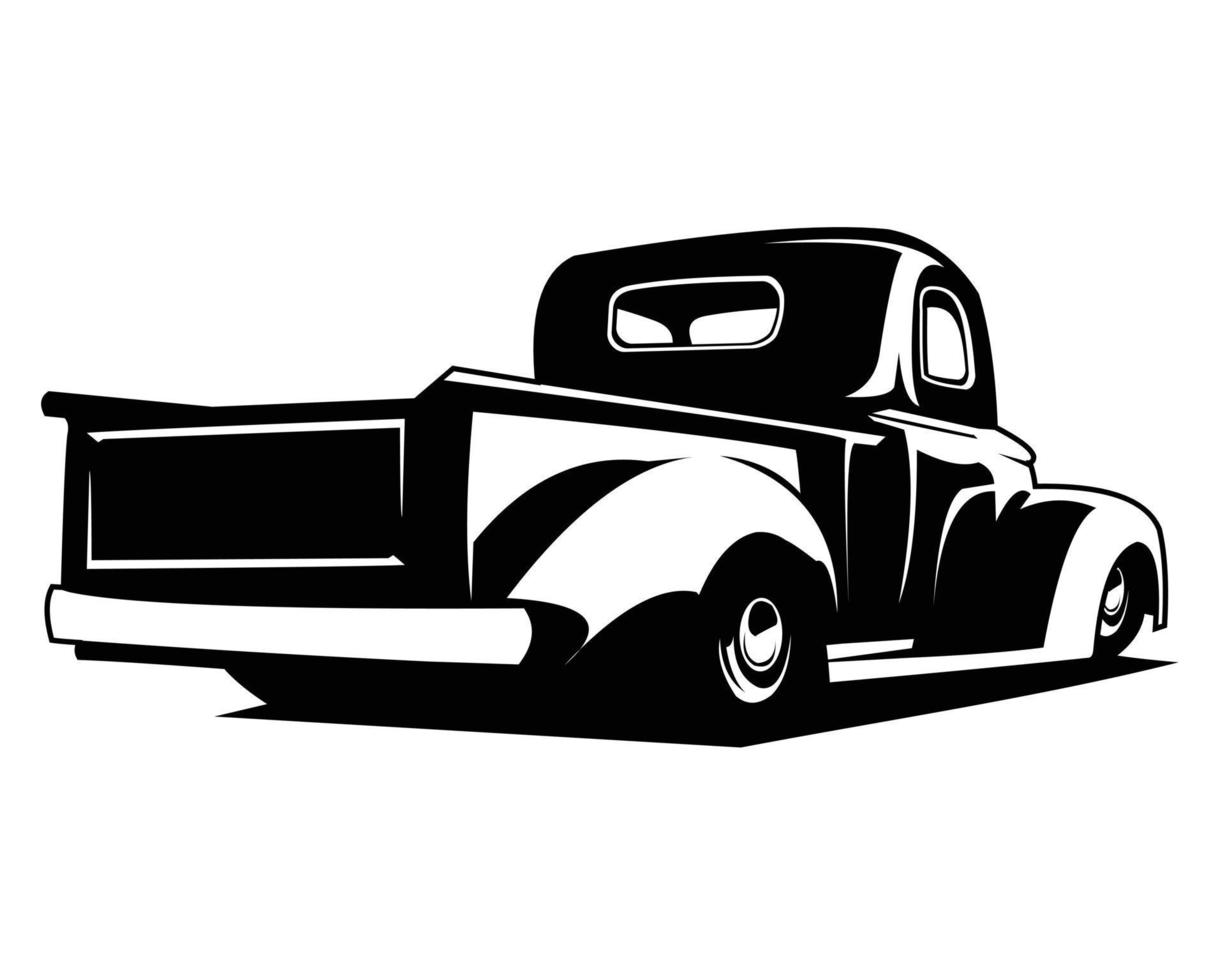 classic panel truck silhouette. shown over white background isolated vector. best for badge, emblem, icon, sticker design, truck industry. vector