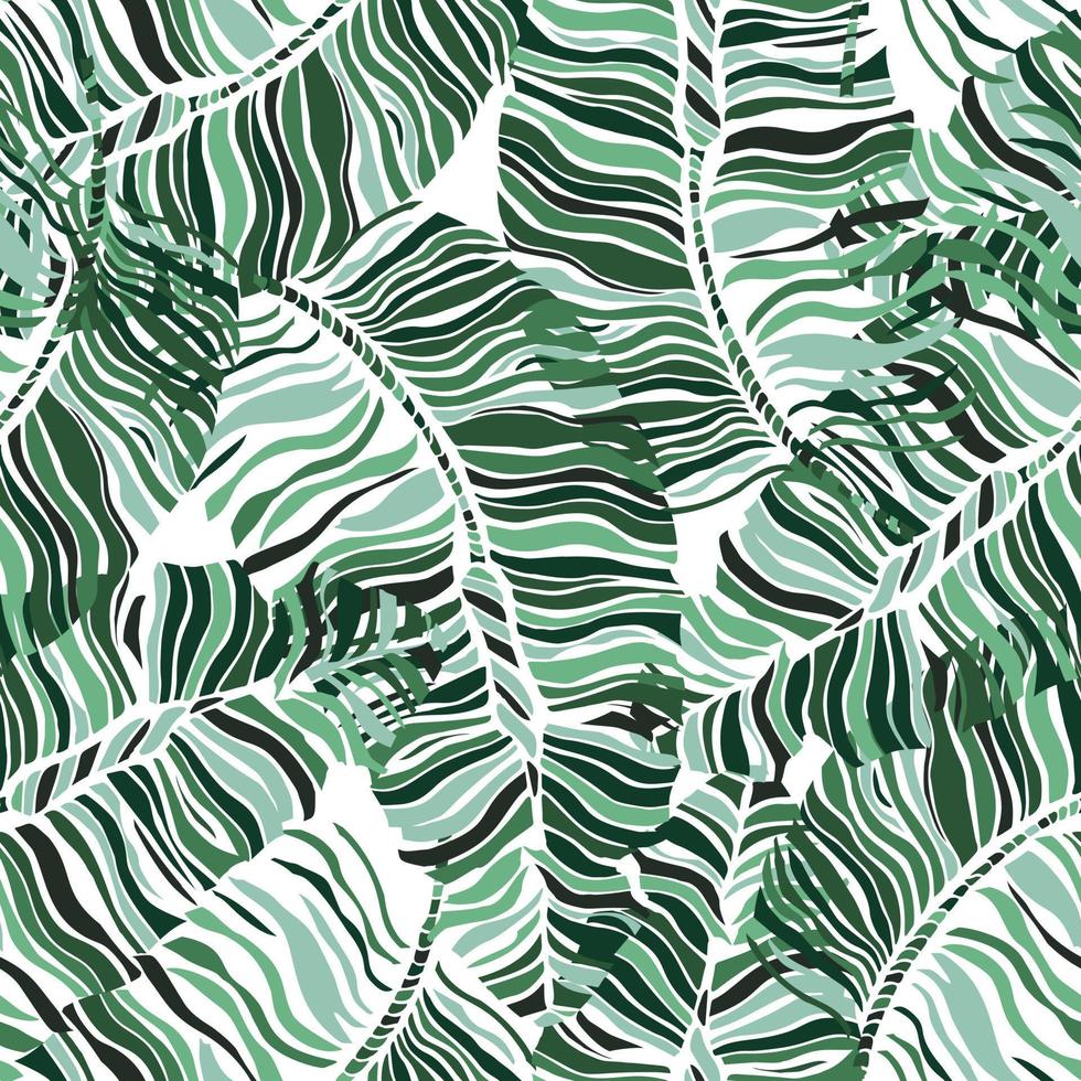 Tropical banana leaf seamless pattern. Jungle leaves background. vector