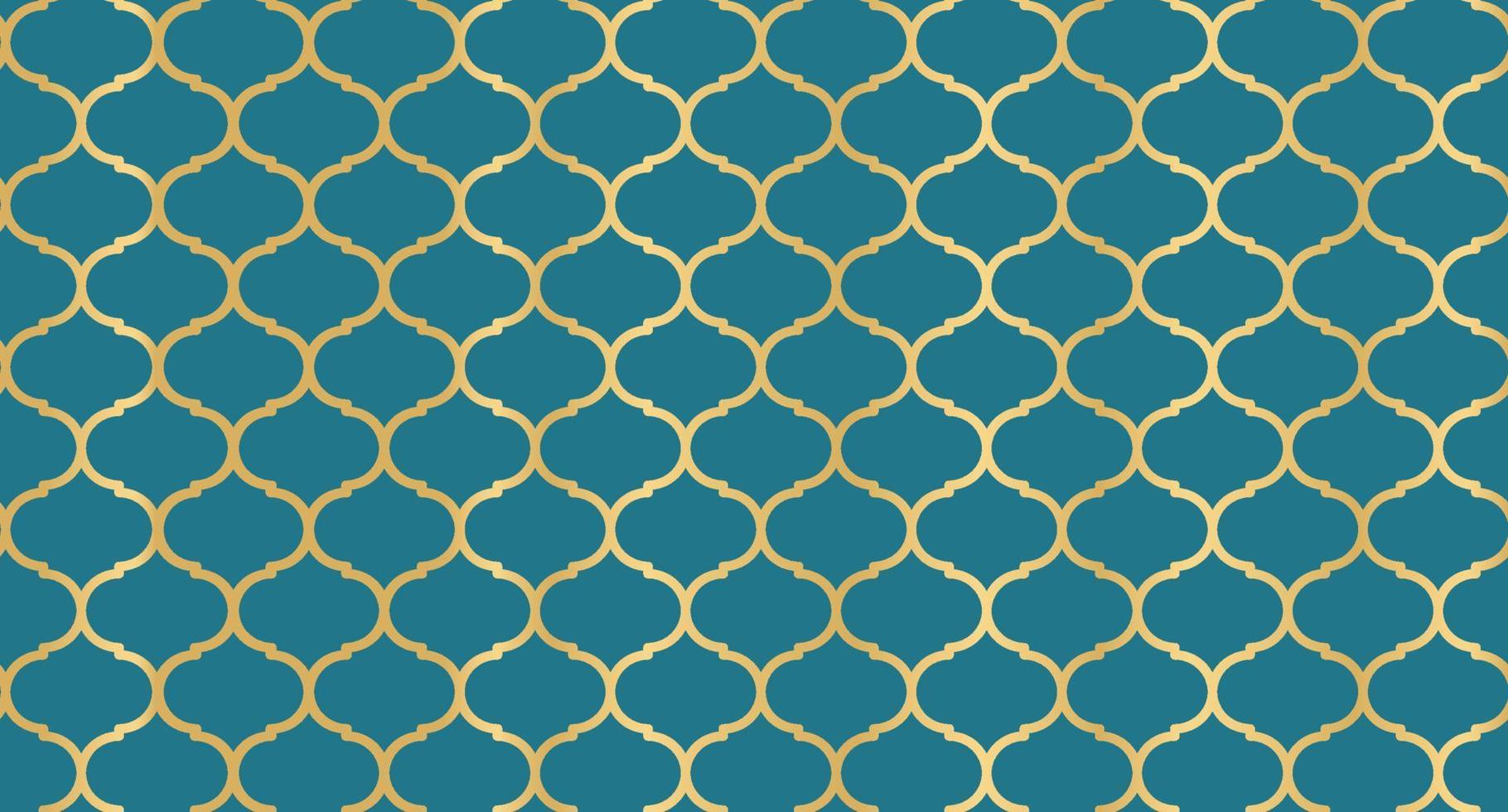 Abstract background with islamic ornament. Golden lined tiled motif. Arabic geometric seamless ornament pattern. Arabic geometric texture. Islamic background. Vector illustration