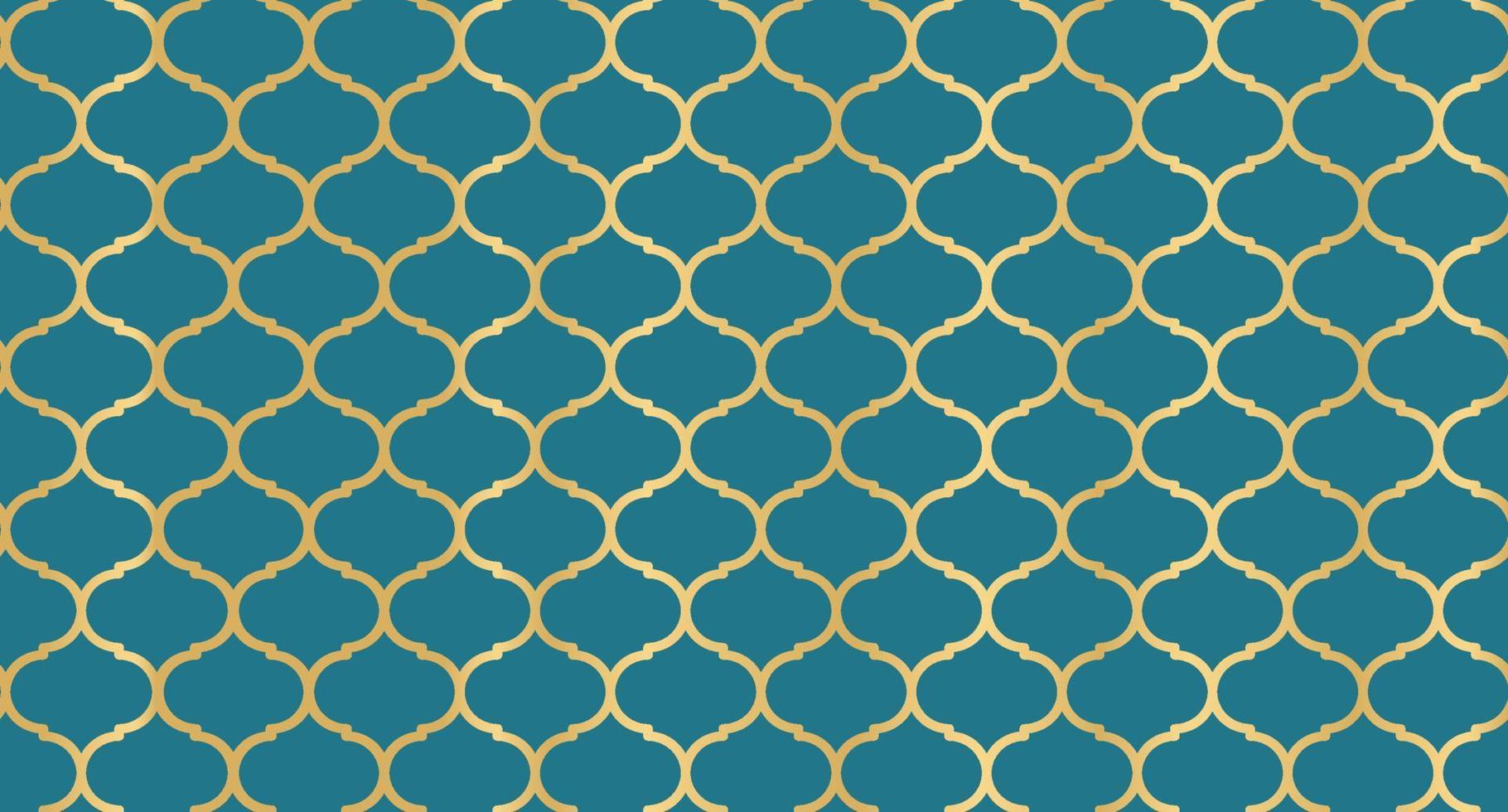 Abstract background with islamic ornament. Golden lined tiled motif. Arabic geometric seamless ornament pattern. Arabic geometric texture. Islamic background. Vector illustration