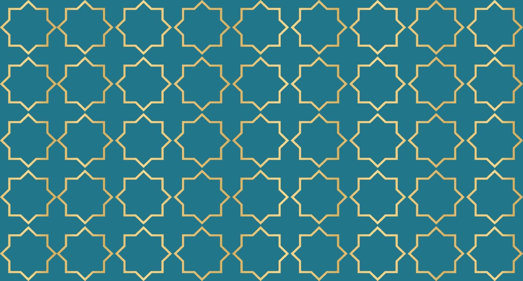 Abstract background with islamic ornament. Golden lined tiled motif. Arabic geometric seamless ornament pattern. Arabic geometric texture. Islamic background. Vector illustration