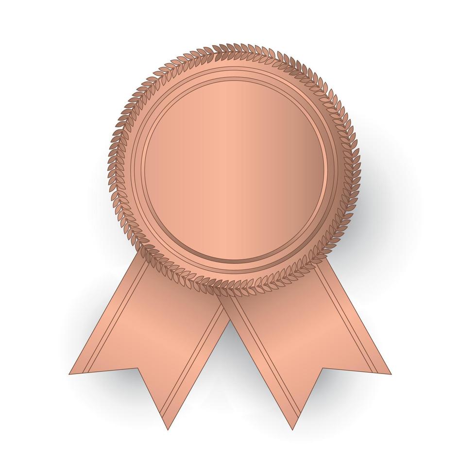 Vector bronze seal with ribbons. Luxury seal. Blank bronze seal. Vector