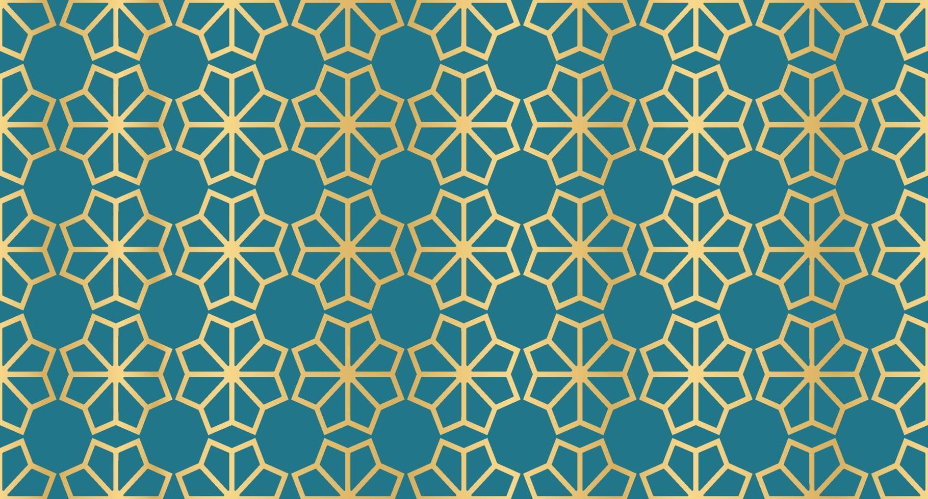 Abstract background with islamic ornament. Golden lined tiled motif. Arabic geometric seamless ornament pattern. Arabic geometric texture. Islamic background. Vector illustration