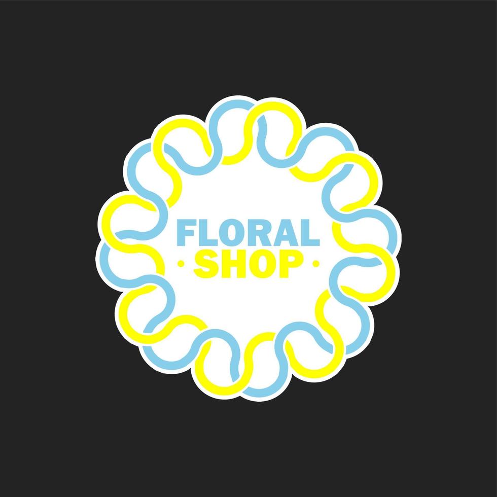 floral shop logo simple minimalist sticker emblem patch vector