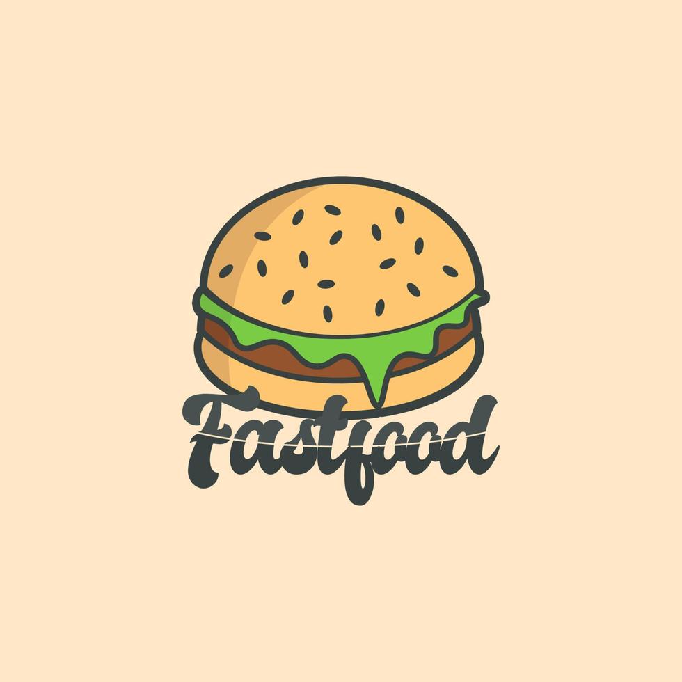 hamburger fast food logo vector