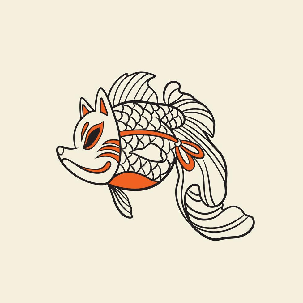 Ilustración de vector de japón de peces koi