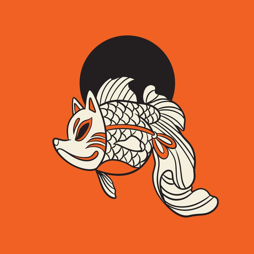 koi fish japan vector illustration