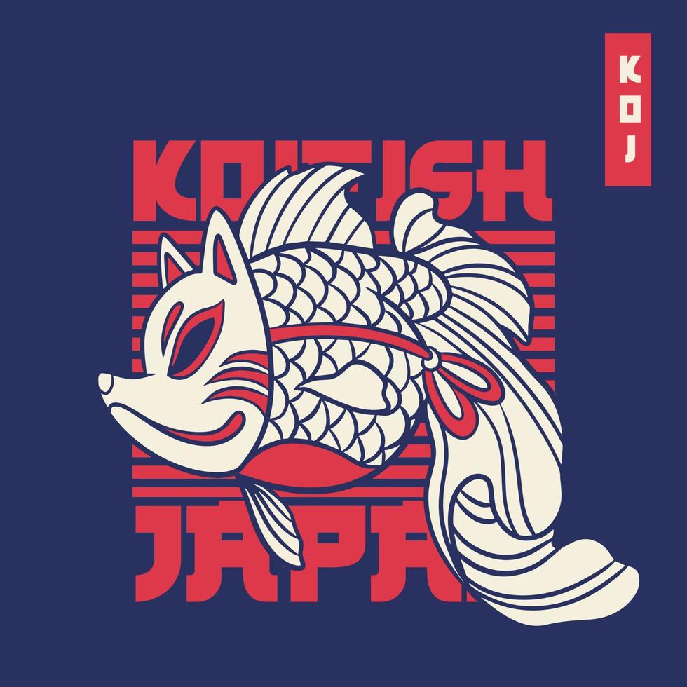 koi fish japan vector illustration