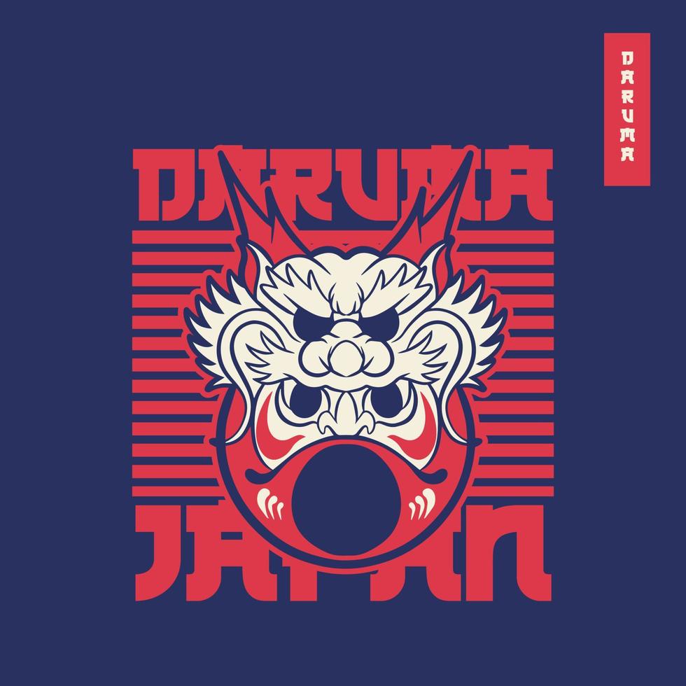 Japan symbol Daruma doll vector illustration