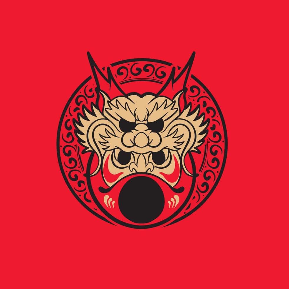 Japan symbol Daruma doll vector illustration