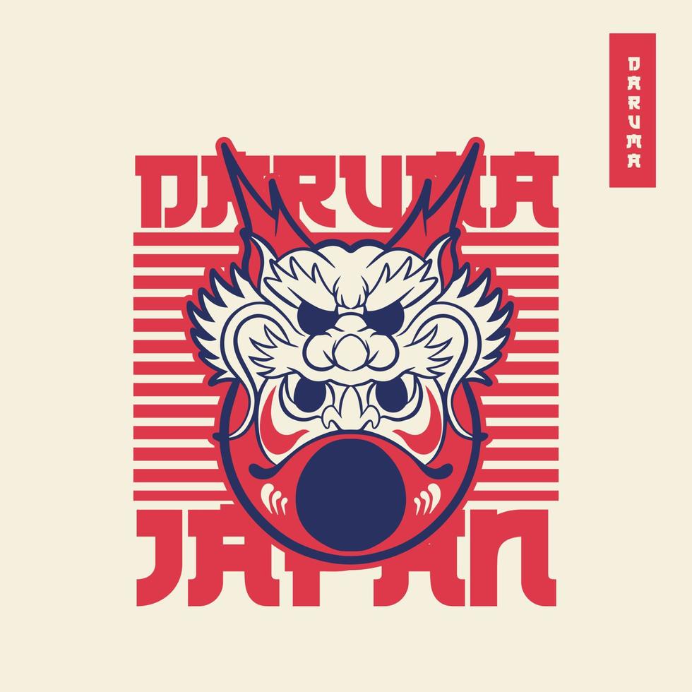 Japan symbol Daruma doll vector illustration