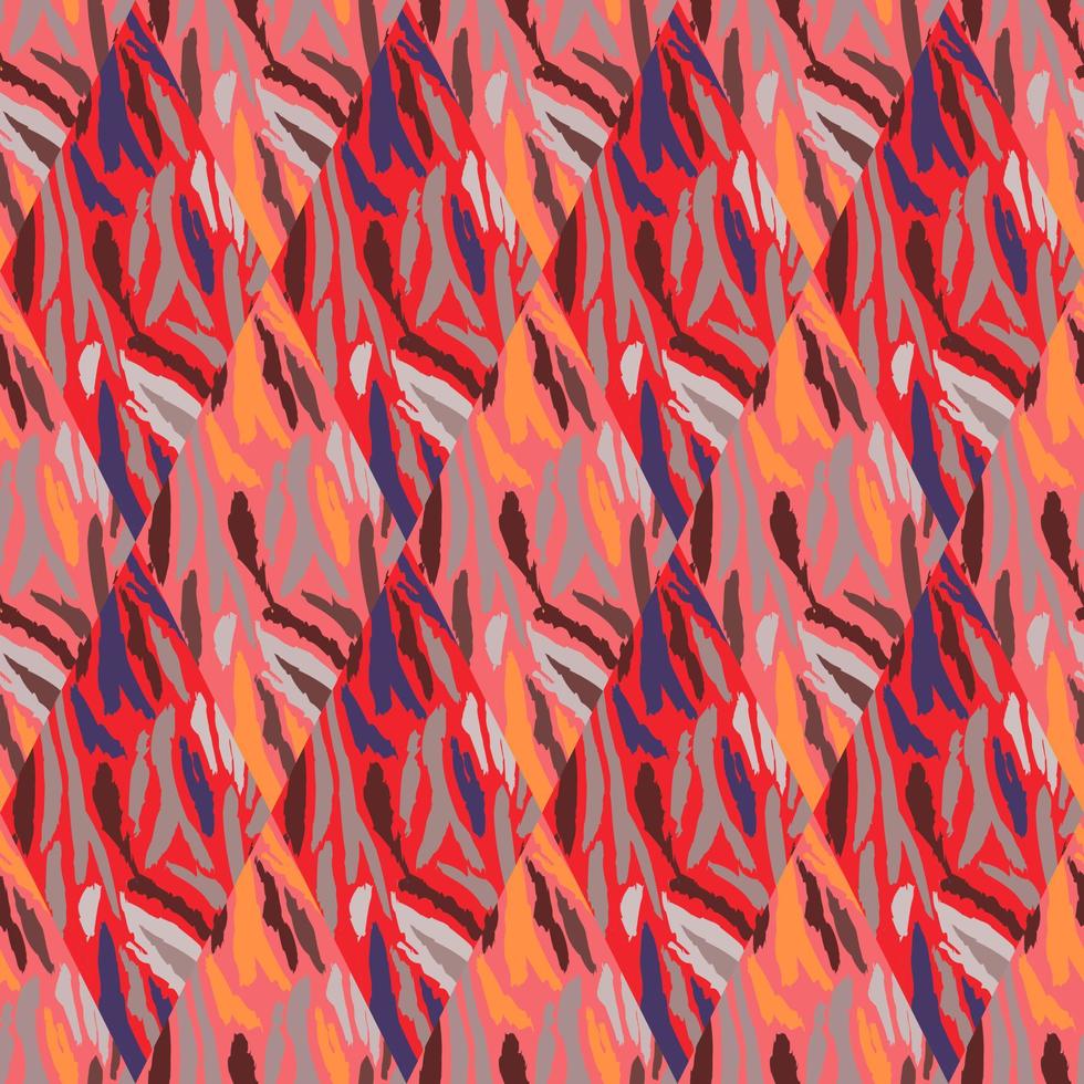 Tiger skin mosaic seamless pattern. Abstract animal fur tile. vector